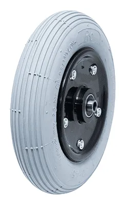 Komplett-Rad, luftbereift, 2-teilig 180x45 mm schwarz/grau