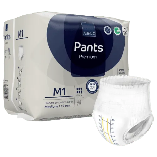 Windelhose ABENA-Pants Premium M1 Hüfte 80 bis 110 cm (1 Karton: 6 x 15 Stück)