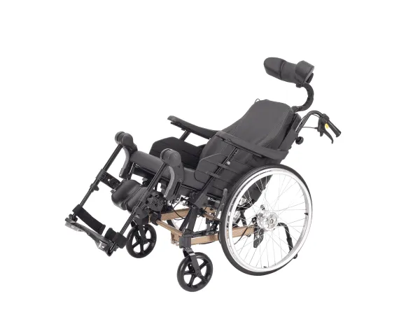 Multifunktions- und Lagerungsrollstuhl Rea Clematis Pro, AOK BW, TrBr., Therapietisch perlmuttbeige