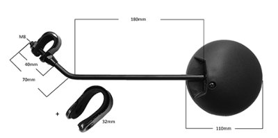 Rolko Rückspiegel universal für Scooter