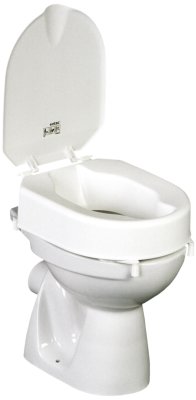 Etac Hi-Loo Toilettensitzerhöhung mit Klammern, mit Deckel - 10cm
