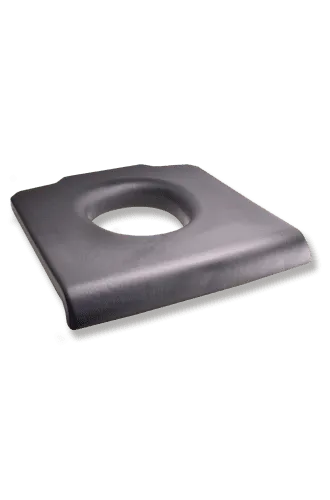 Toilettenstuhl Sitzauflage gepolstert, schwarz mit Ausschnitt, Höhe: ca. 2,5 cm