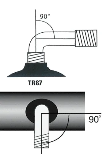 Schlauch für Elektro-Rollstuhl 3.50-8" TR87 AV 90/90°