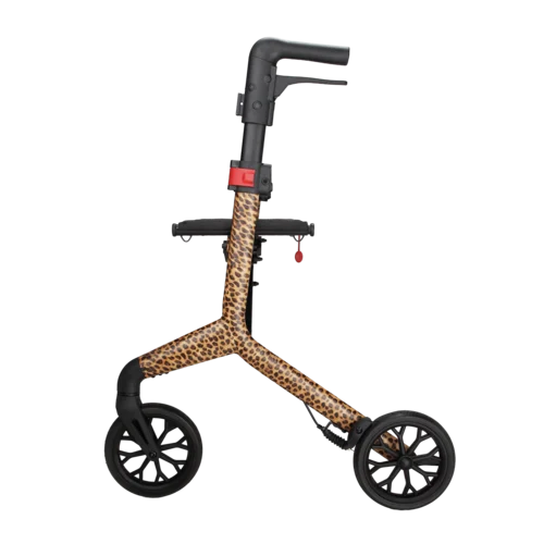 Mobio Qunn Rio Rollator Leopard mit Tasche, Stockhalter und Rückengurt