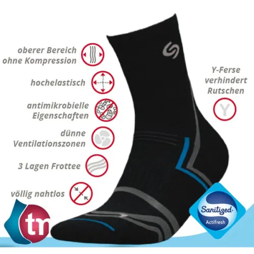 Socken NORDIC WALKING, schwarz