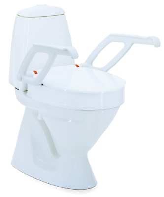 Invacare AQUATEC 90000 Toilettensitzerhöhung mit Deckel und Armlehnen 2cm