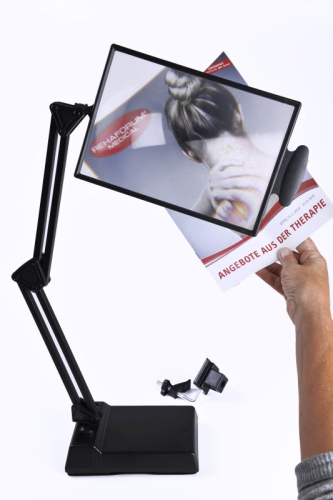 Tischlupe 4-fach schwarz Maße: 250x180mm Gewicht:1,4kg