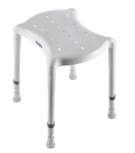 Duschhocker AQUATEC DOT mit 2 Auschnitten SH 40-55cm, grau