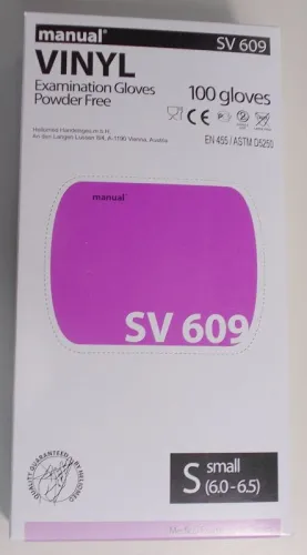Einmalhandschuh Vinyl, manual Packung (100 Stück), puderfrei
