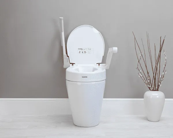 Toilettensitzerhöhung AQUATEC 90000 mit Deckel und Armlehnen