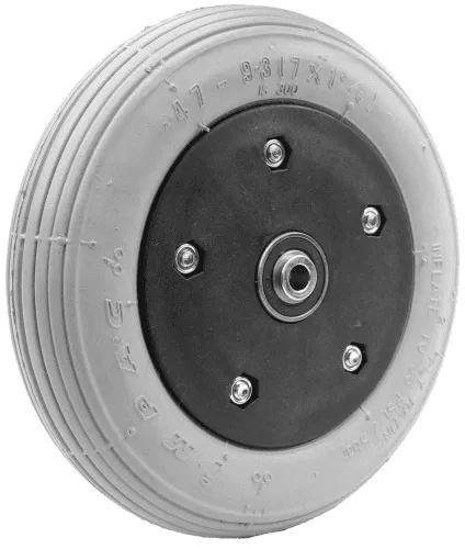 Rad mit 2-tlg. Kunstoff-Felge schwarz, PU Rolkofill 180x45 grau,NL45